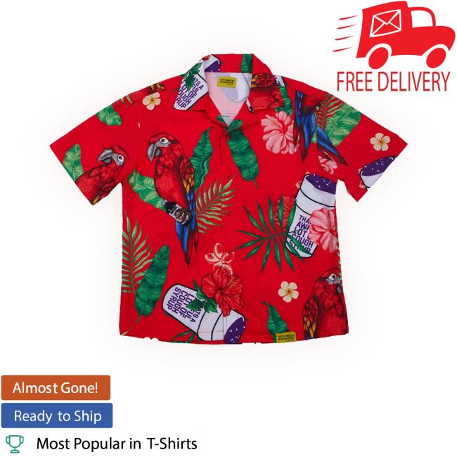 Coughsyrup Hawaiian Button Up Crewneck Sweatshirt